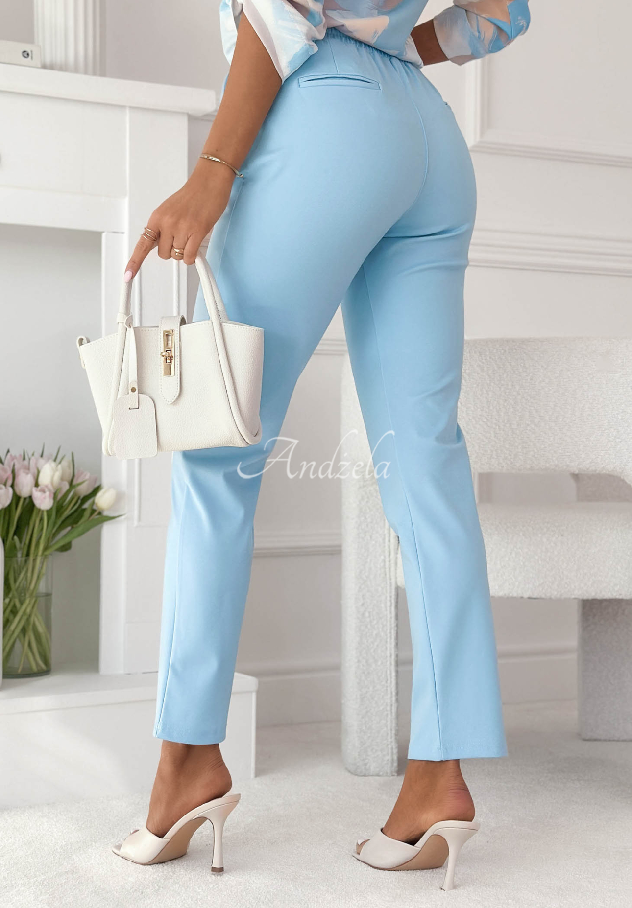 Kalhoty z viskózy Do You Remember blankytné