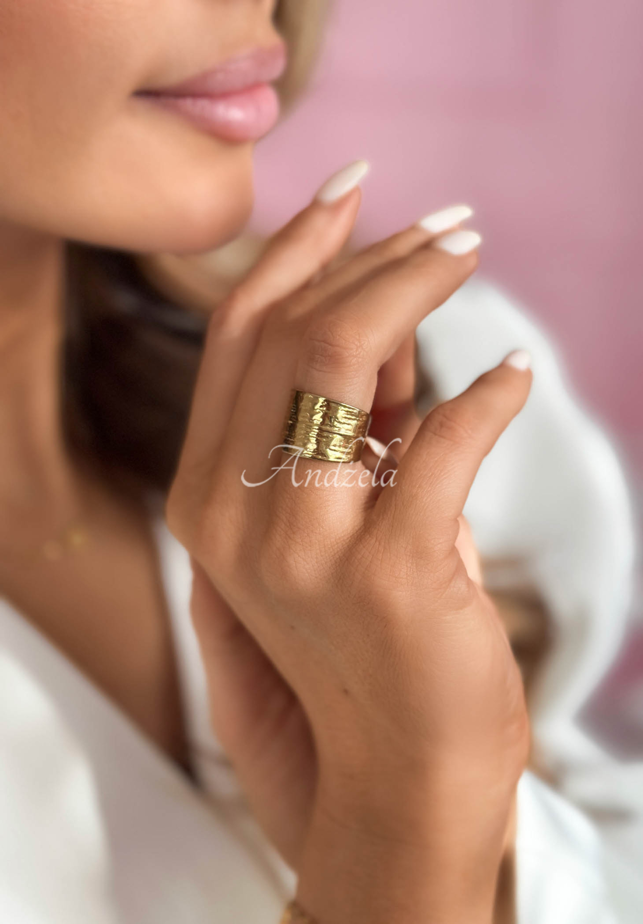 Nastavitelný prsten Georgia zlatý