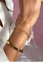 Náramek z koniczynkami Golden Clover zlatá
