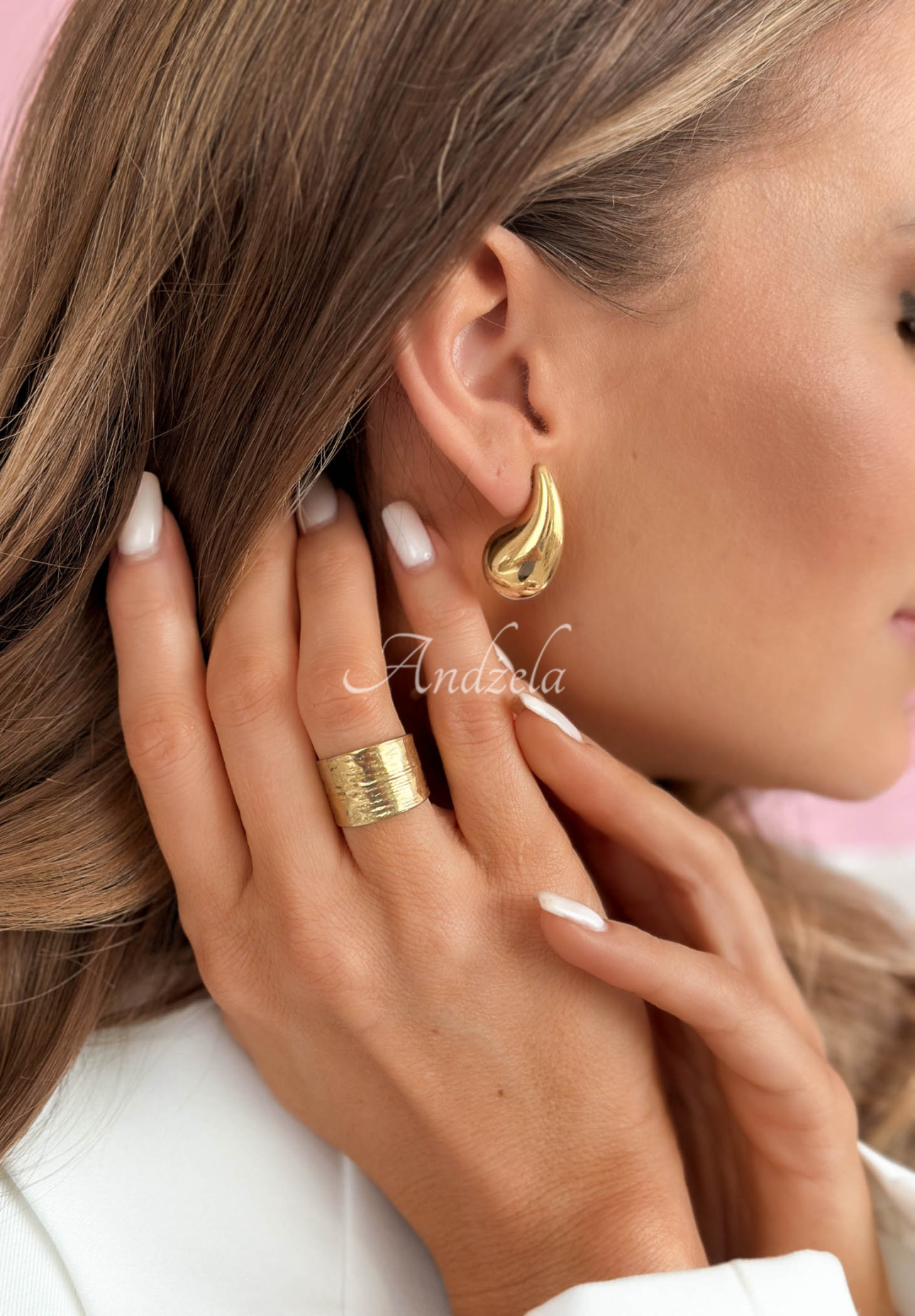 Náušnice kapka Gina zlaté