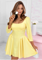 Rozkloszowana Šaty mini z kwadratowym dekoltem Good Luck Baby růžová