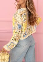 Ażurowy sweterek boho Yasmine růžový