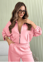 Wiskozowy Tepláková souprava Mikina i Kalhoty Now You See pudrová růžová