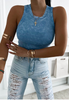 Vroubkovaný top na ramiączkach Callie tmavě šedý