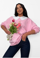 Mikina z wiązanym kołnierzykiem La Milla Kimberly růžová