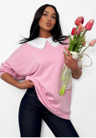 Mikina z wiązanym kołnierzykiem La Milla Kimberly růžová