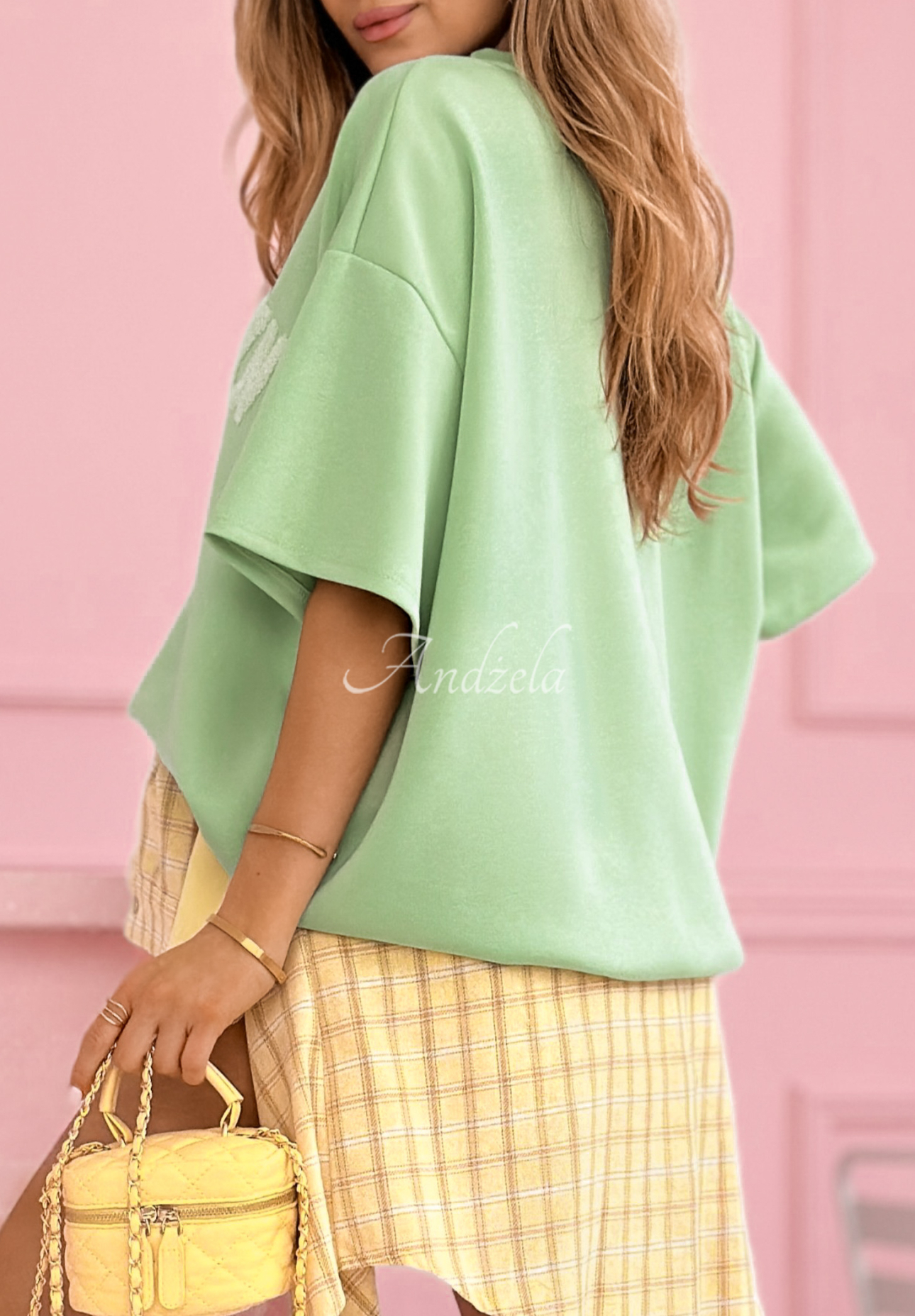 Oversize tričko s viskózou a modalem Brooklyn Mood pistáciový