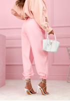 Kalhoty ze ściągaczami If You Want růžové