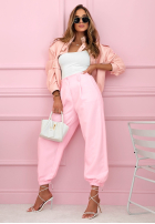 Kalhoty ze ściągaczami If You Want růžové
