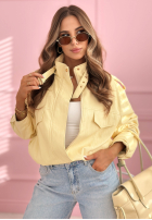 Krátká skórzana Bunda bomberka Marisa žlutá