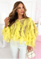 Bawełniana Halenka z falbankami Aureliane žlutá