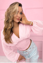 Gorsetowa Halenka z marszczeniami Another Look Bílá