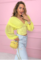 Gorsetowa Halenka z marszczeniami Another Look Bílá