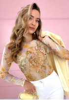 Siateczkowe body w kwiaty Skylar růžové