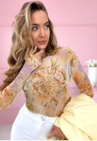 Siateczkowe body w kwiaty Skylar růžové