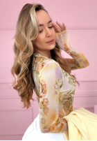 Siateczkowe body w kwiaty Skylar růžové