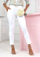 materiálové Kalhoty Pretty On Point ecru