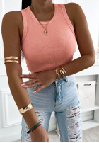 Vroubkovaný top na ramiączkach Callie tmavě šedý