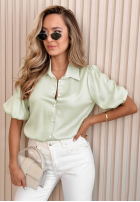 Košile z bufiastymi rękawami Selena pistáciová