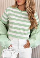 Tričko w paski Louise béžovo-čokoládový