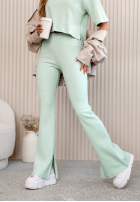 Prążkowane Kalhoty dzwony Marcella vanilkové