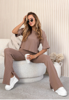 Krótki Vroubkovaný Tričko Marcella vanilkový