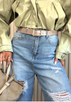 Kalhoty džínové  balloon z przetarciami Miller modré