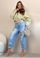 Kalhoty džínové  balloon z przetarciami Miller modré