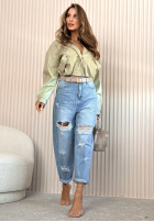 Kalhoty džínové  balloon z przetarciami Miller modré