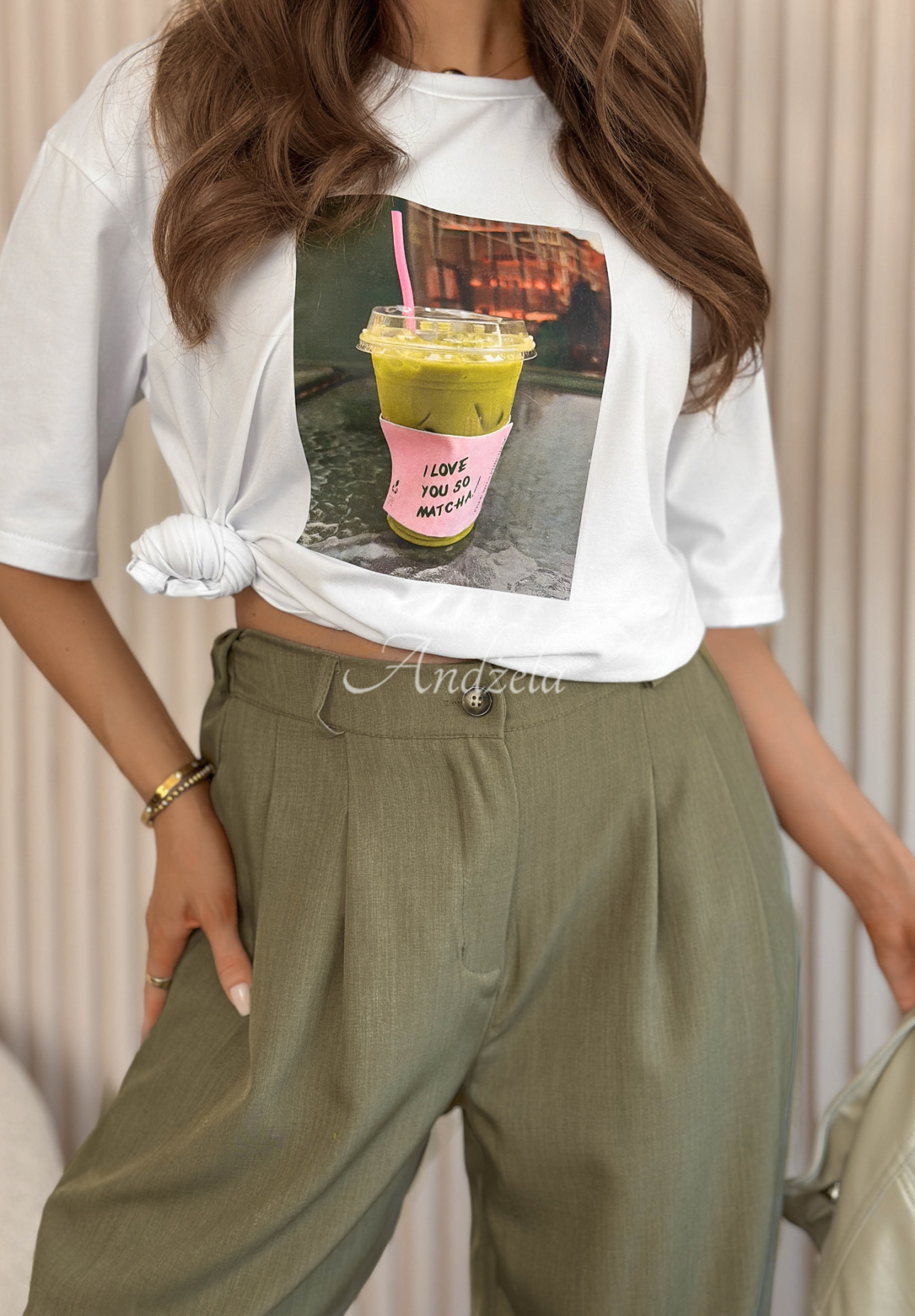 Látkové kalhoty z viskózou Maren zelené