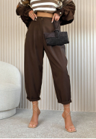 materiálové Kalhoty Maren světle béžové