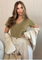 Tričko z dekoltem Mariella pistáciový