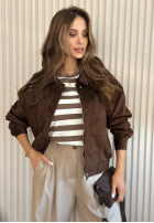 Skórzana Bunda bomberka Just A Mistake čokoládová