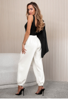 materiálové Kalhoty ze ściągaczami What You Wanted blankytné