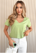 Tričko z dekoltem Mariella pistáciový