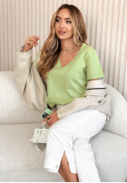 Tričko z dekoltem Mariella pistáciový