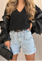 džínové  Kraťasy z paskiem i kieszeniami Antalya velbloudí