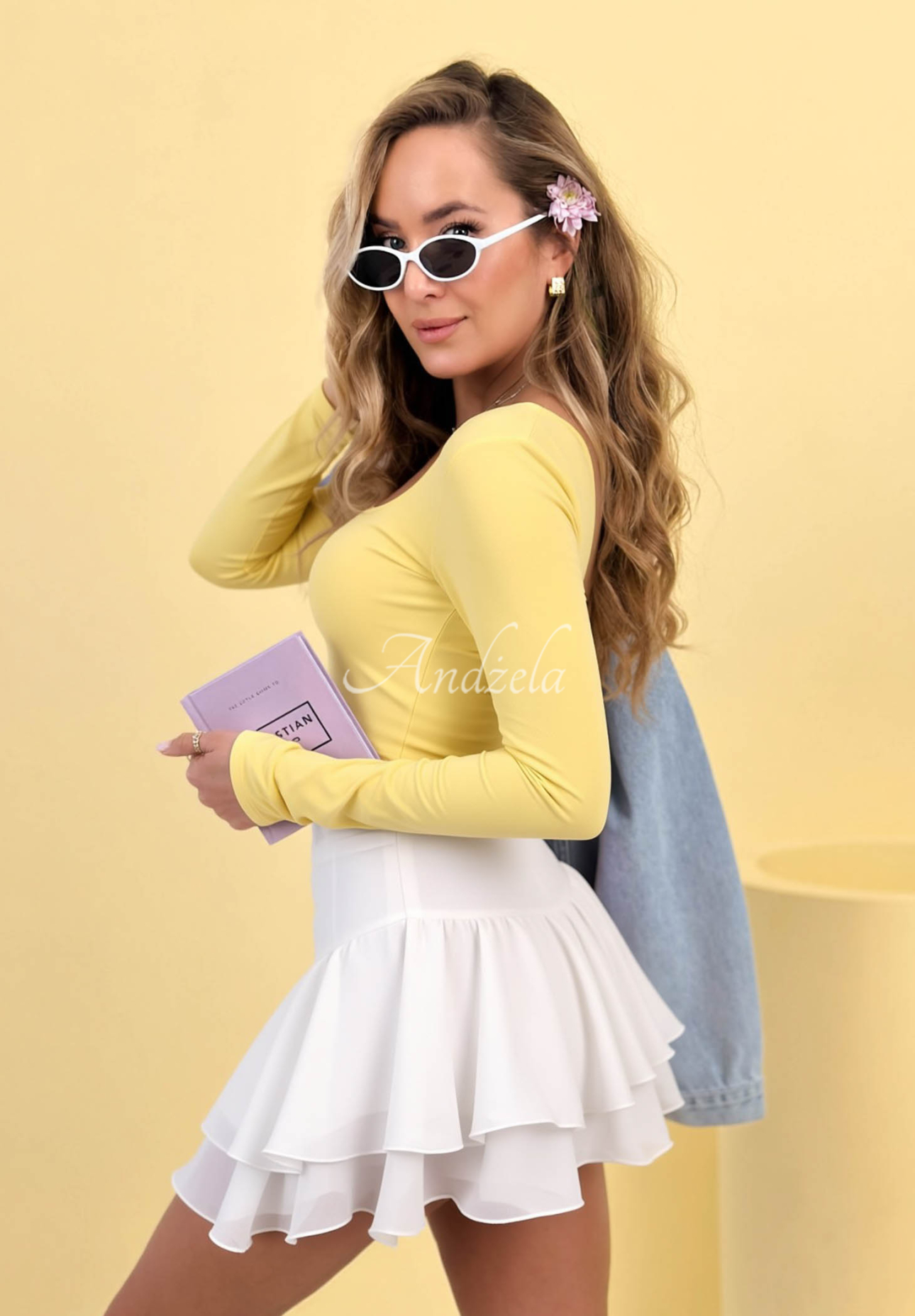 Sukňové šortky s volánkem All Over Again Bílá