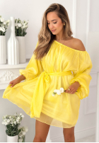 Szyfonowa Šaty mini z bufiastymi Persephone rękawami