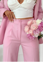 Eleganckie Kalhoty Cigaretky  Perfect Timing pudrová růžová