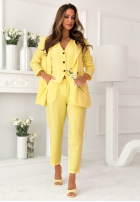 Eleganckie Kalhoty Cigaretky  z paskiem Cordelia růžové