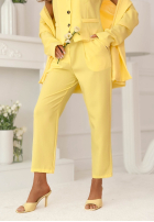 Eleganckie Kalhoty Cigaretky  z paskiem Cordelia růžové