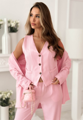 Kr&aacute;tk&aacute; elegantn&iacute; vesta Cordelia růžov&aacute;