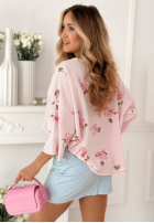 Mikina oversize w róże Rosanella pisacjowa