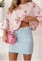 džínová Sukně mini Virelia růžová