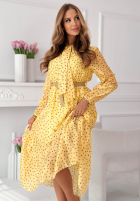 Šaty maxi z tencelu w Bodky  Tatiana žlutá