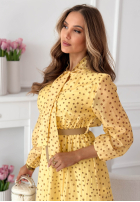 Šaty maxi z tencelu w Bodky  Tatiana žlutá