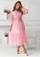 Šaty maxi z tencelu w Bodky  Tatiana žlutá