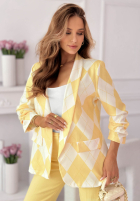 Sako w kratę Sharon žlutá