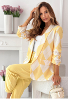 Sako w kratę Sharon žlutá